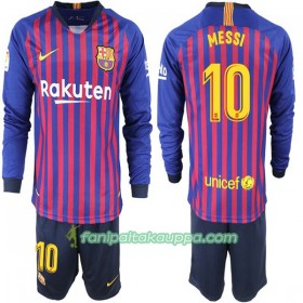 Jalkapallo Peliasut FC Barcelona Messi 10 Lasten Koti Pelipaita 2018-2019 Pitkähihainen